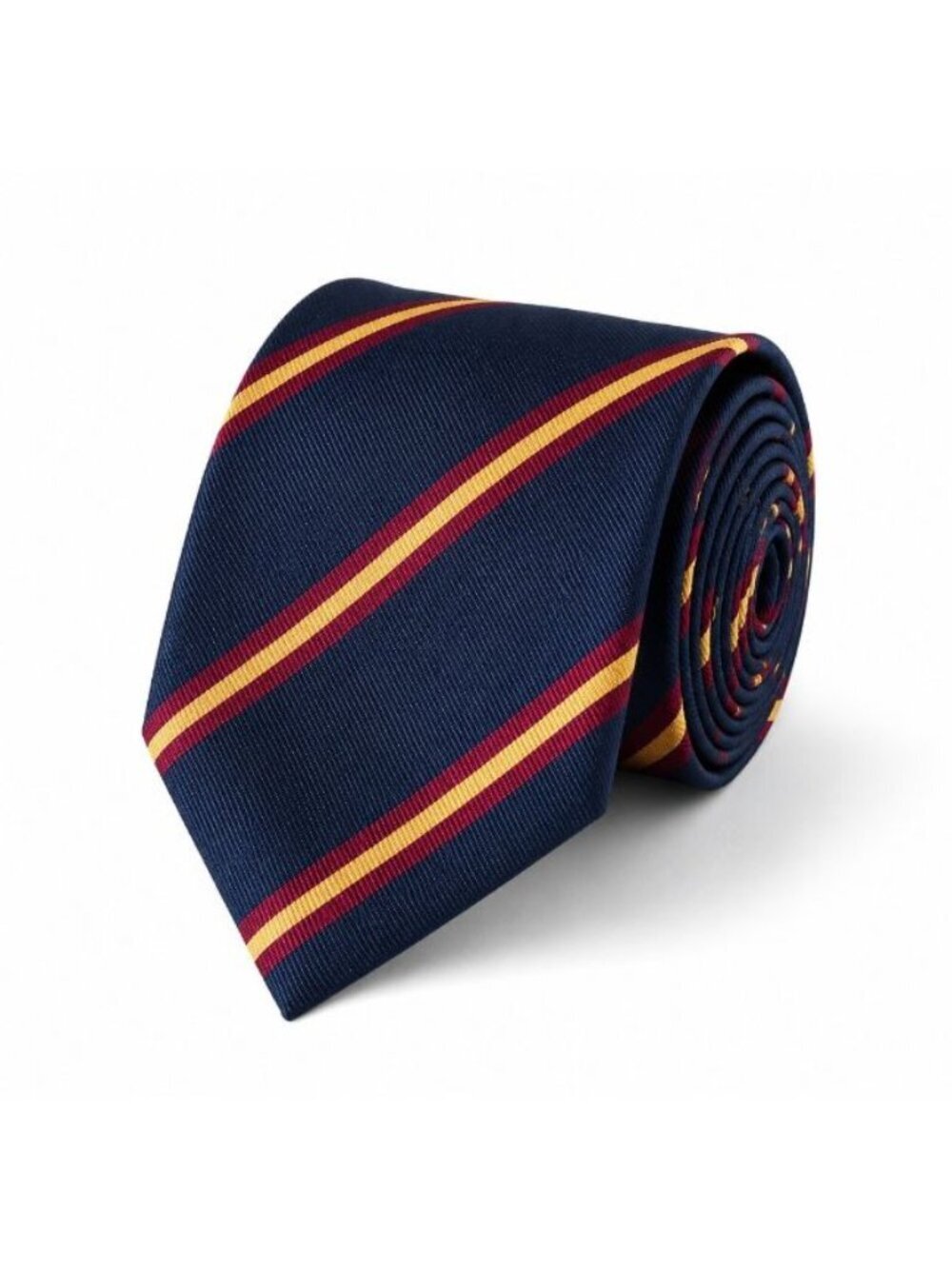 Vintage St Michael Silk Tie Navy Burgundy Gold Stripe Made in England 58”